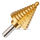 Round shank HSS tin-coated step drill bit